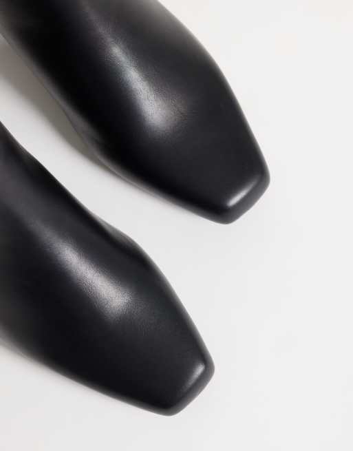SEQWL Wide Fit refined western knee boots in black, 3 of 4