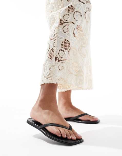 SEQWL Wide fit - Rooney - Sorte sandaler med tårem - view 1