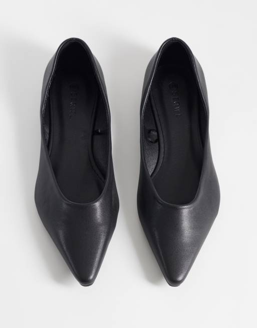 SEQWL Wide Fit Scar pointed ballet flats in black, 2 of 4