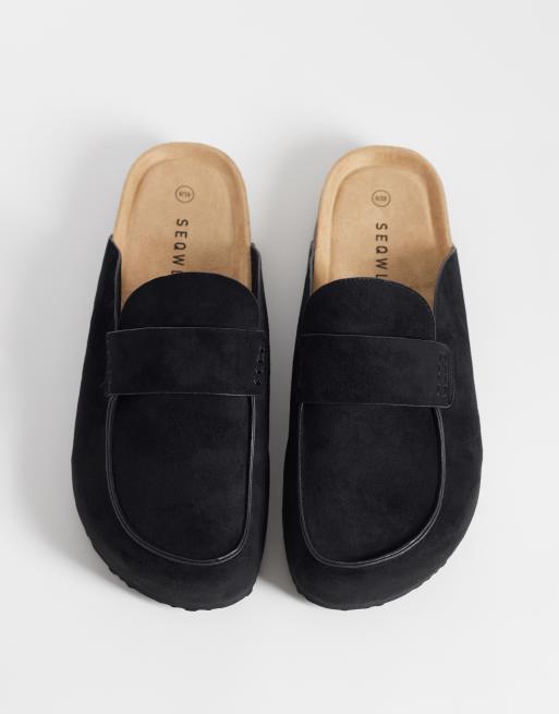 SEQWL Wide Fit - Soda - Sabot stile mocassino nero a pianta larga, 2 di 4