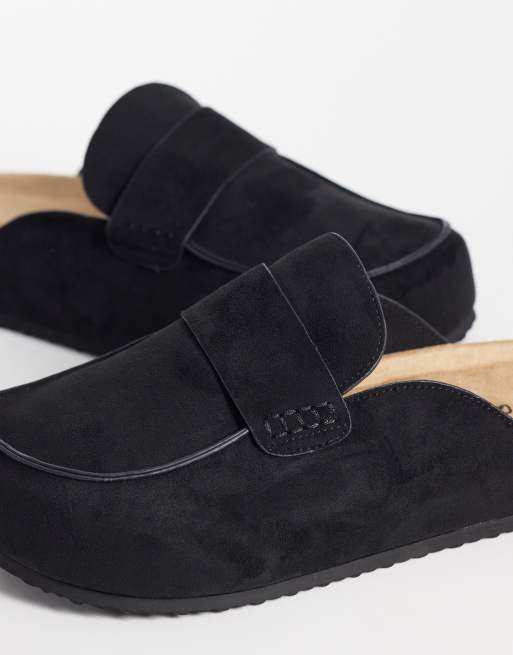 SEQWL Wide Fit Soda slip on loafer style mules in black, 3 of 4