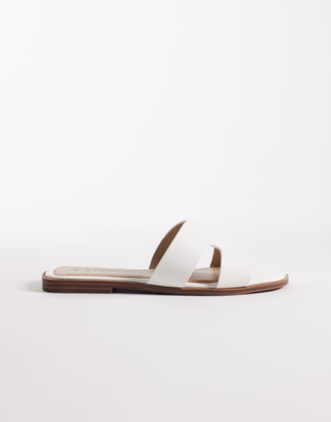 SEQWL - Wide Fit - Storke - Hvide flade sandaler - view 1