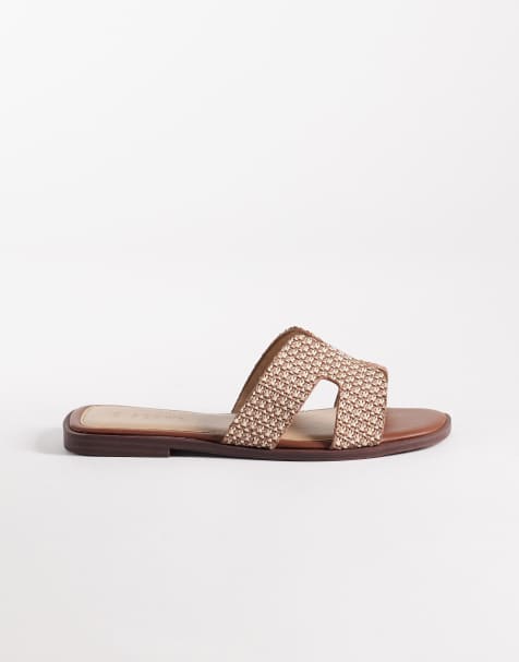SEQWL Wide Fit - Storke - Sandali bassi a pianta larga in rafia marrone - view 1
