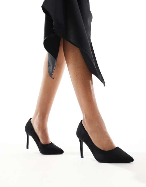 SEQWL Wide Fit – Svarta pumps med spetsig tå, stilettklack och bred passform, 3 av 4