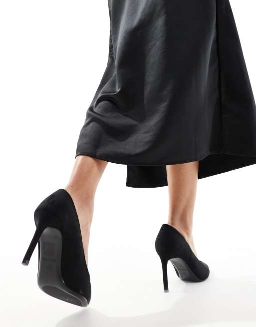 SEQWL Wide Fit – Svarta pumps med spetsig tå, stilettklack och bred passform, 4 av 4