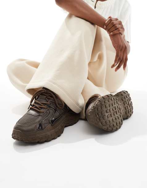 SEQWL – Wolf – Chokladbruna, grova sneakers - view 1