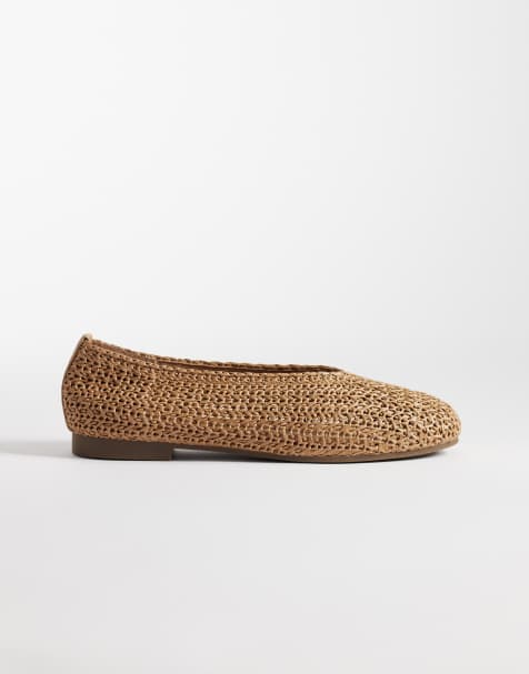 SEQWL woven ballet flats in tan - view 1