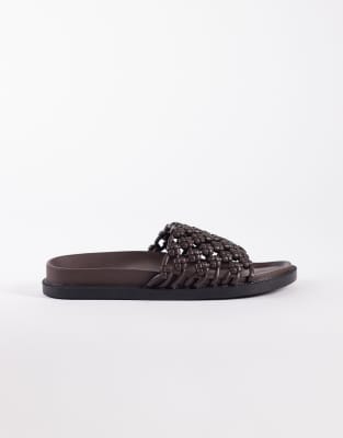 Seqwl Woven Flat Sandals In Multi