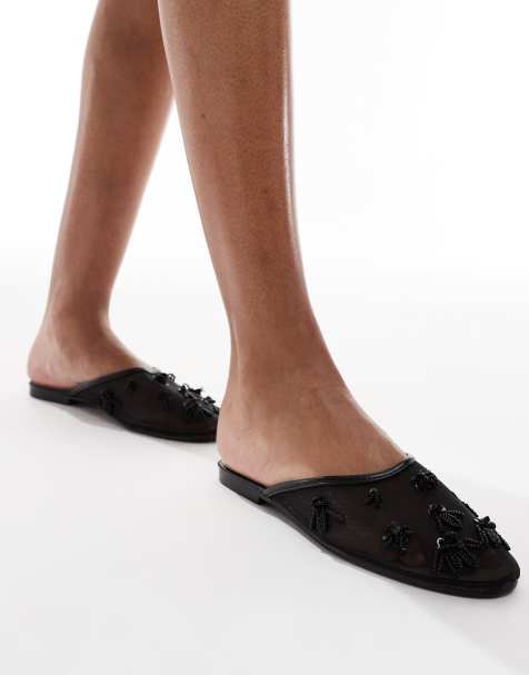 SEQWL - XY - Sorte sandaler i mesh med udsmykning - view 1