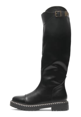  Zip closure mid-calf boots with low heel 
