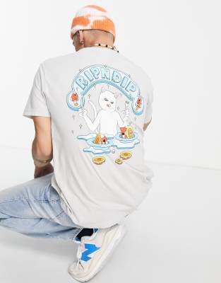 фото Серая футболка ripndip after supper-серый rip n dip