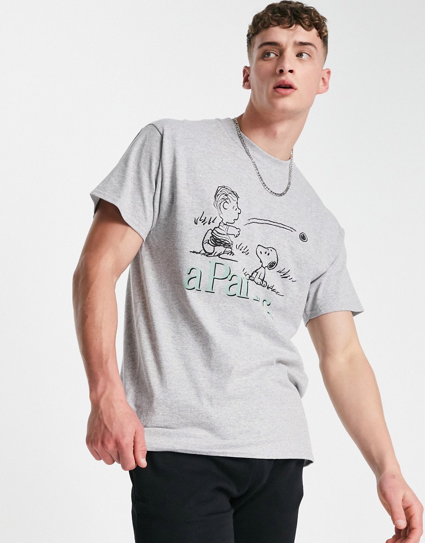 фото Серая футболка с графическим принтом чарли браун vintage supply-серый