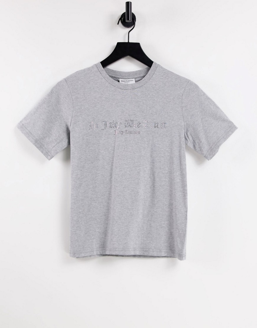 Серая футболка с надписью "In Juicy We Trust" Anniversary-Серый Juicy Couture 11852502