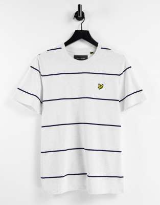 фото Серая футболка в широкую полоску lyle & scott-серый