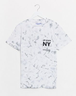 фото Серая футболка в стиле oversized с принтом тай-дай jack & jones originals-серый