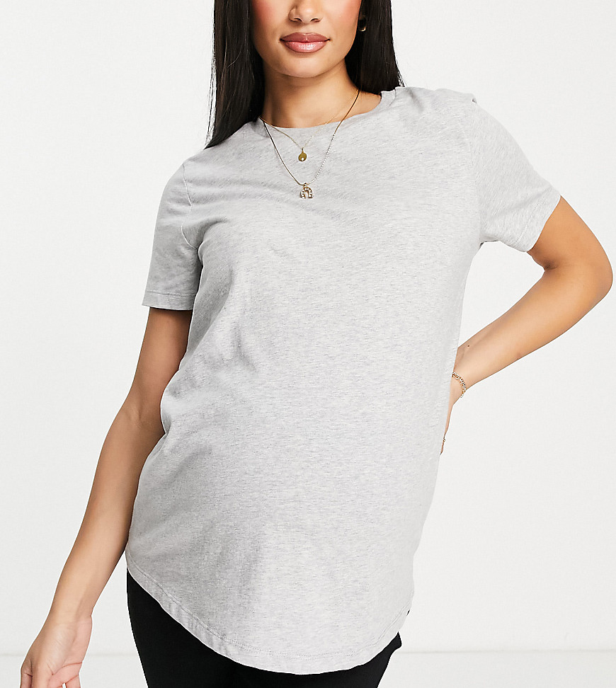 Серая меланжевая футболка с круглым вырезом из органического хлопка ASOS DESIGN Maternity-Серый от ASOS Maternity