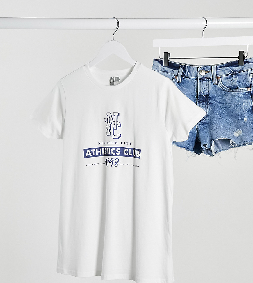 фото Серая меланжевая футболка с принтом "nyc аthletics сlub" asos design maternity-серый asos maternity