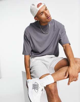 Серая oversized-футболка из меланжевого полотна ASOS DESIGN-Серый