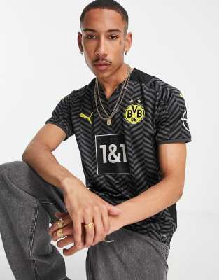 фото Серая рубашка puma football borussia dortmund 21/22 away-серый