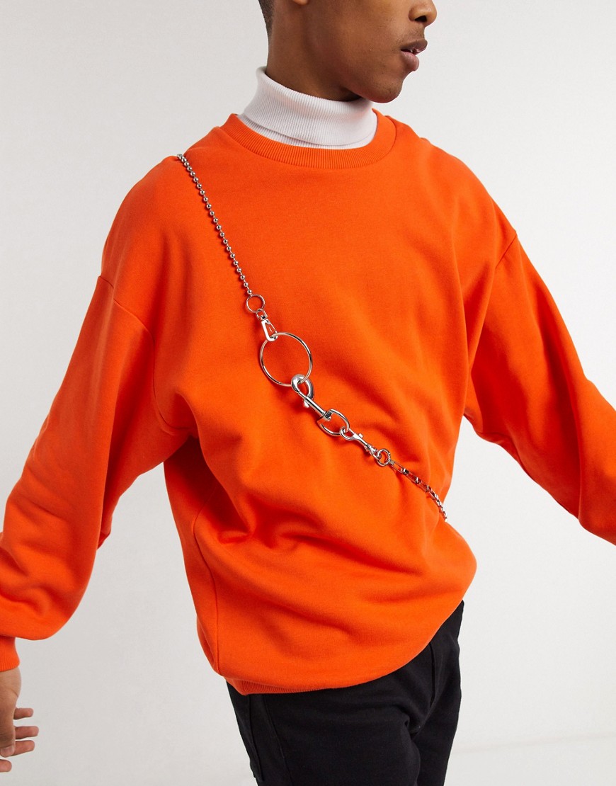 фото Серебристая блестящая цепочка через плечо asos design-серебряный