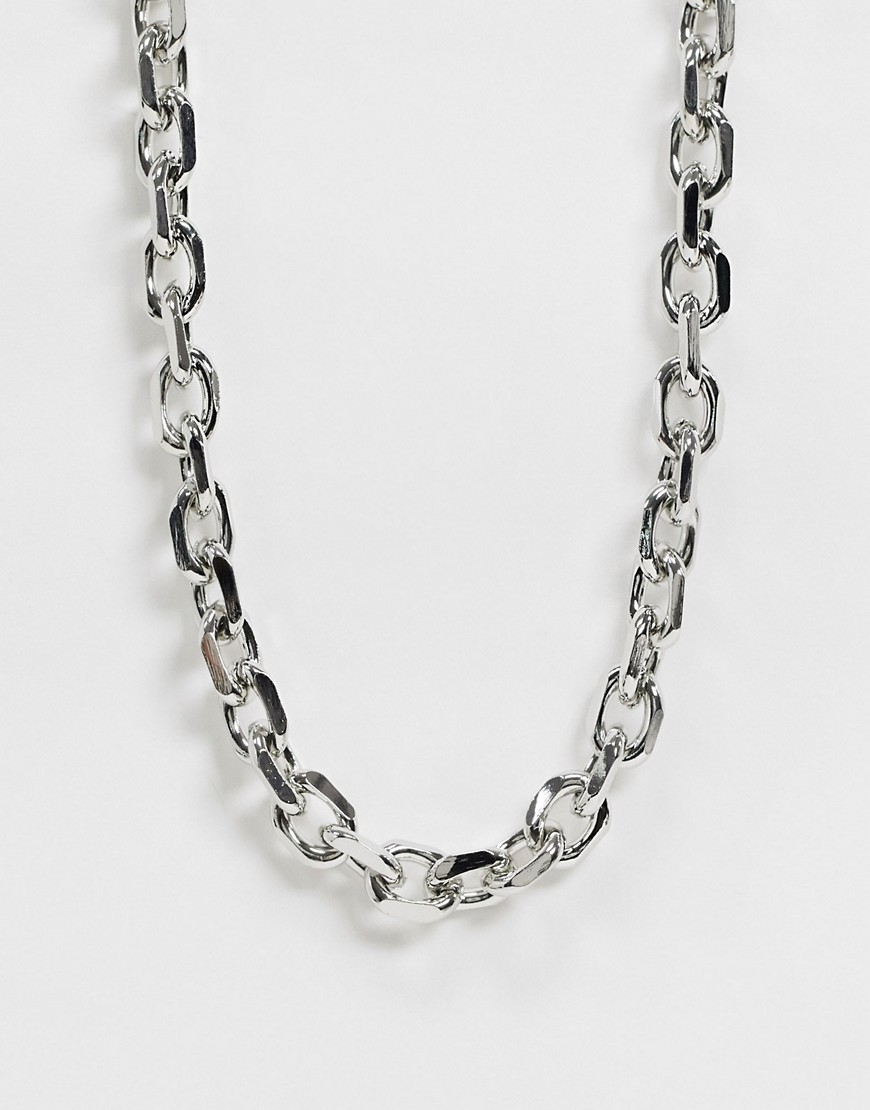фото Серебристая цепочка с ограненными звеньями asos design-серебряный