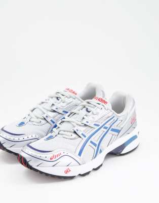 фото Серебристо-синие кроссовки asics gel-1090-серебряный