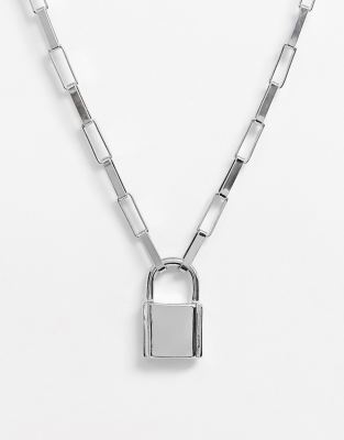 Серебристое колье с подвеской ASOS DESIGN-Серебряный