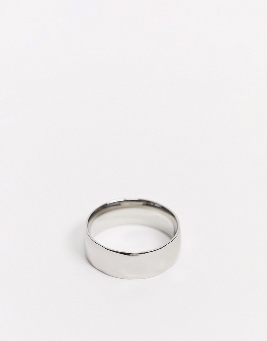 фото Серебристое кольцо из нержавеющей стали topman-серебристый