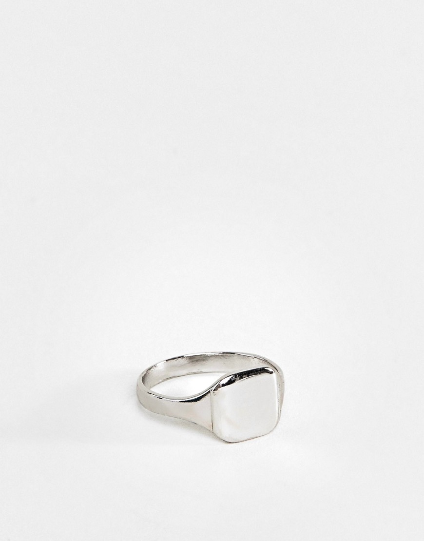 фото Серебристое кольцо на мизинец asos design-серебряный