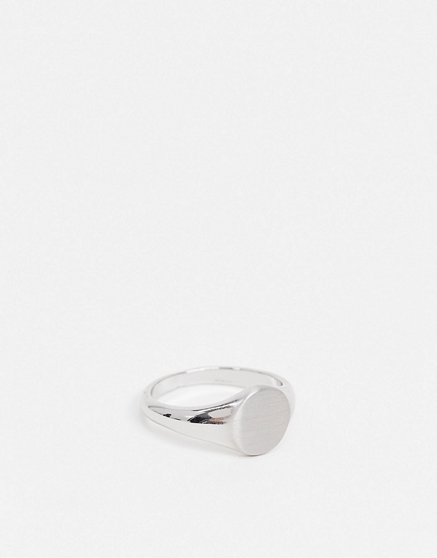 фото Серебристое кольцо-печатка asos design-серебряный