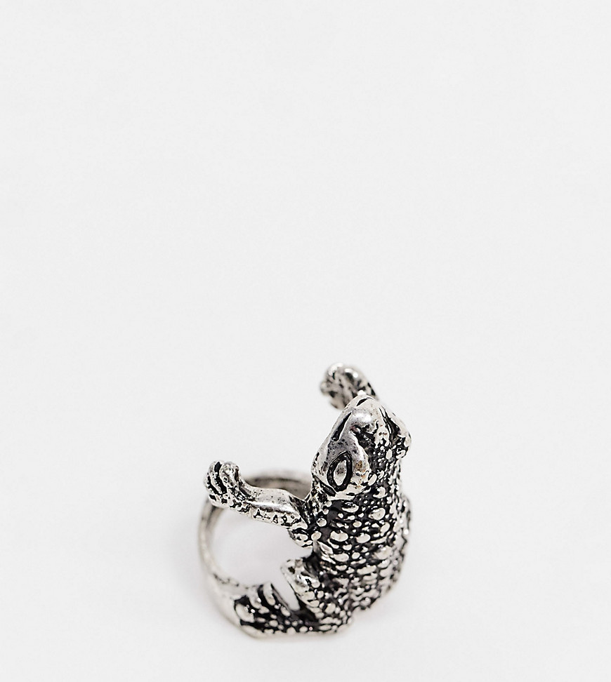 фото Серебристое кольцо с дизайном "лягушка" reclaimed vintage inspired-серебряный