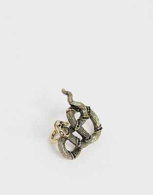 фото Серебристое кольцо с дизайном \"змея\" sacred hawk-серебряный