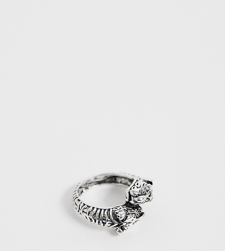 фото Серебристое кольцо с головой дракона designb-серебряный designb london