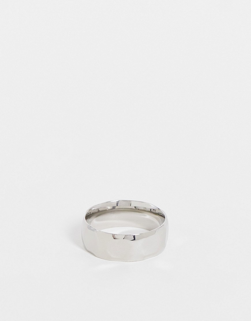фото Серебристое кольцо с лаконичным дизайном topman-серебряный