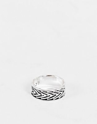 фото Серебристое кольцо с отделкой в виде стрел icon brand-серебряный