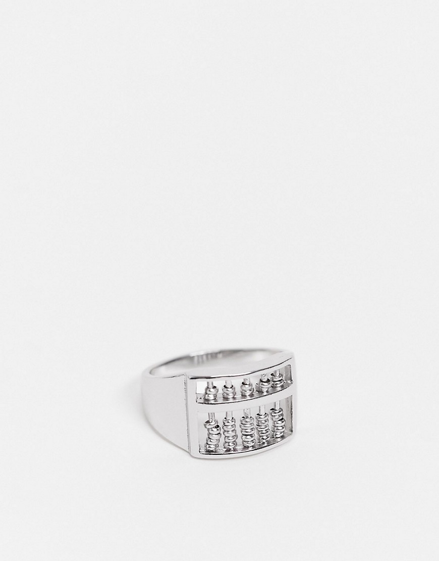 фото Серебристое кольцо с подвижной отделкой в виде счетов asos design-серебристый