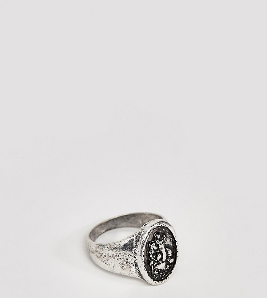 фото Серебристое кольцо со святым христофором reclaimed vintage-серебряный