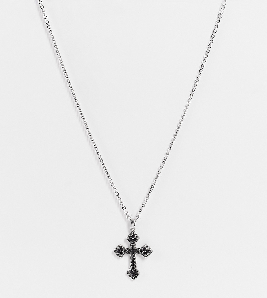  Asos Серебристое ожерелье с готическим крестом Reclaimed Vintage Inspired-Серебристый
