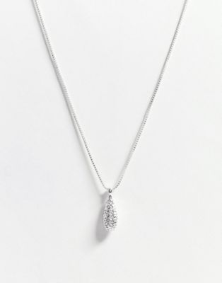 фото Серебристое ожерелье с кристаллами pilgrim-серебряный