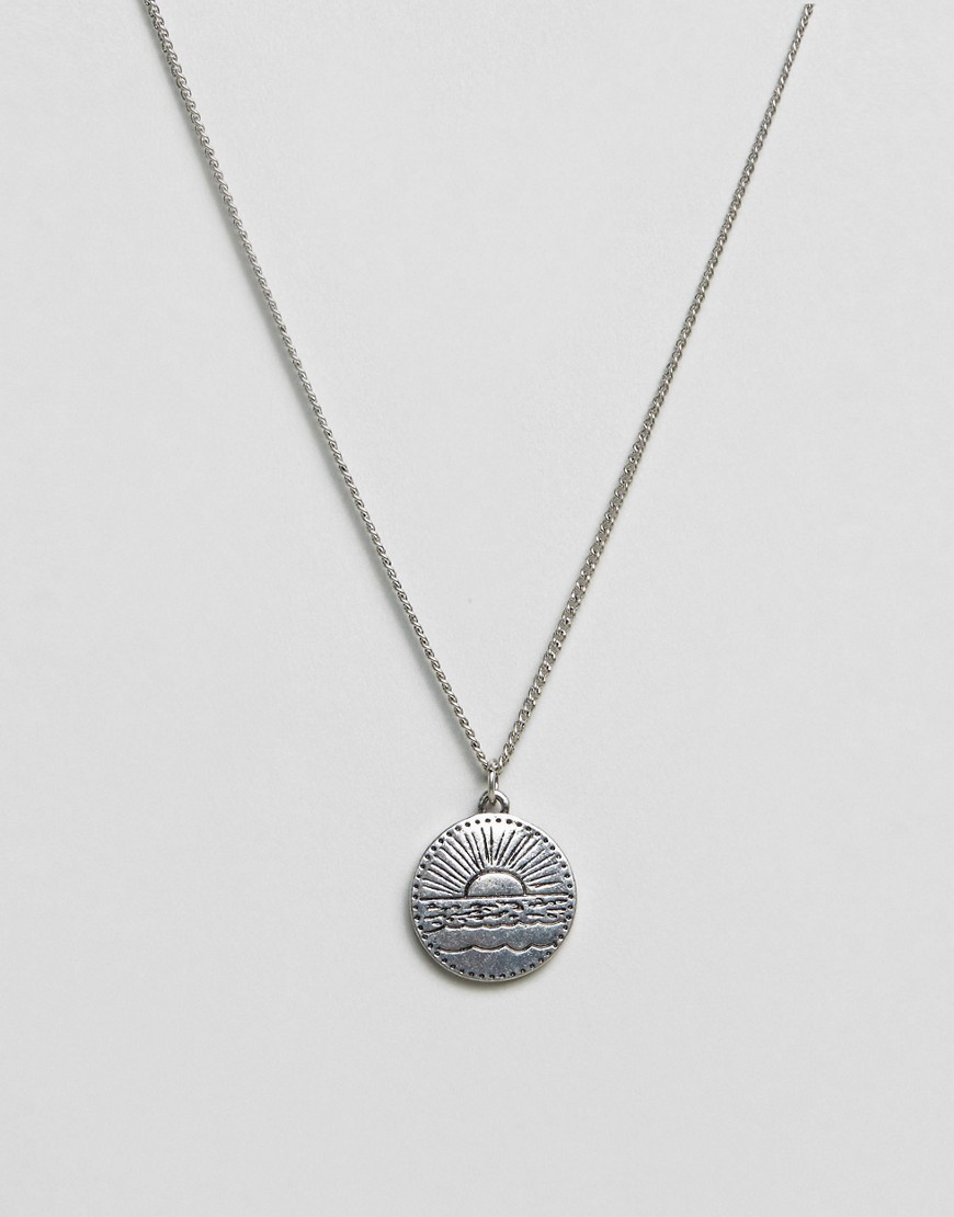 фото Серебристое ожерелье с круглой подвеской classics 77-серебряный