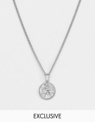 фото Серебристое ожерелье с подвеской-монетой эксклюзивно от liars & lovers-серебряный