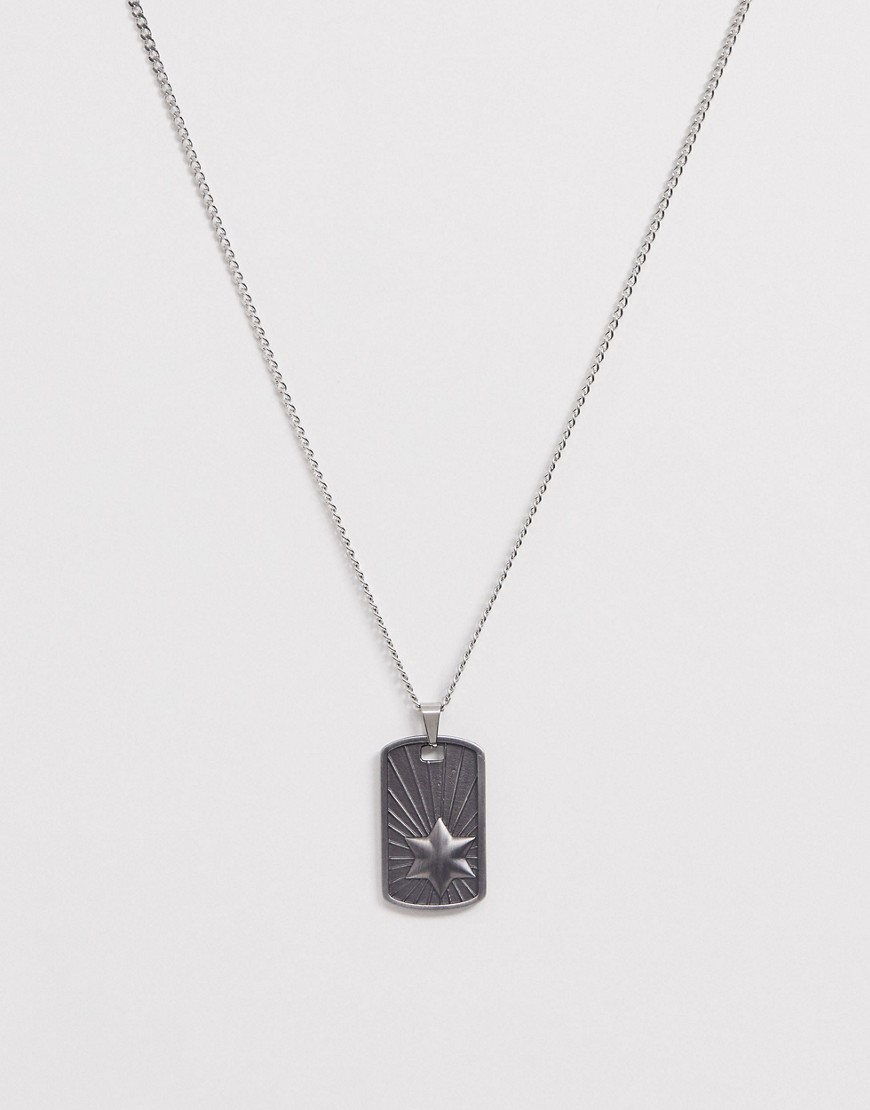 фото Серебристое ожерелье с подвеской seven london-серебряный