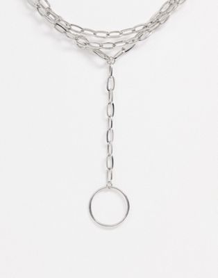 фото Серебристое ожерелье-цепочка с подвеской-кольцом uncommon souls-серебряный