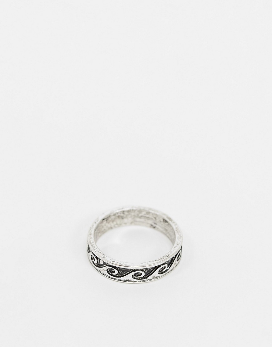 фото Серебристое волнообразное кольцо в стиле 90-х asos design-серебряный