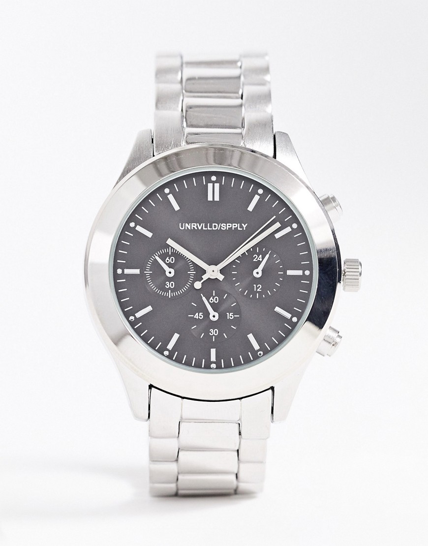 Серебристые часы-браслет ASOS DESIGN-Серебристый
