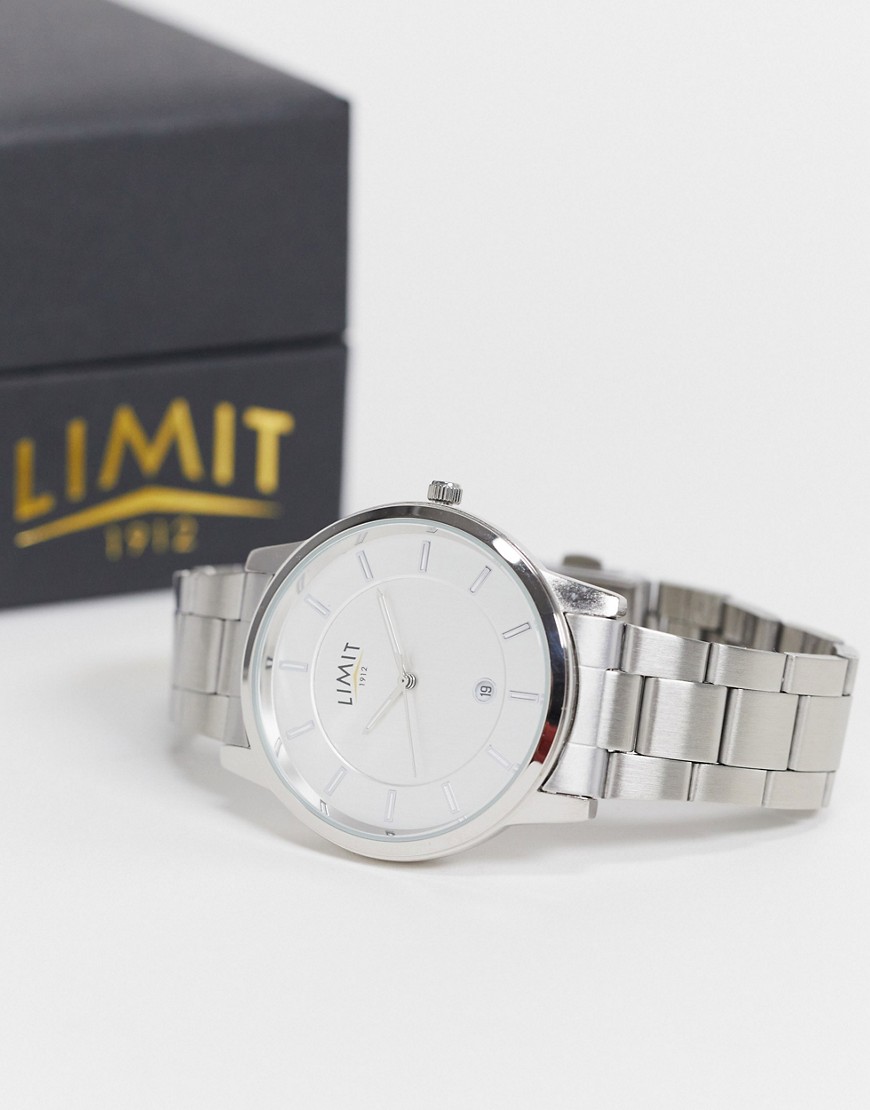 фото Серебристые часы-браслет в стиле унисекс с белым циферблатом limit-серебристый