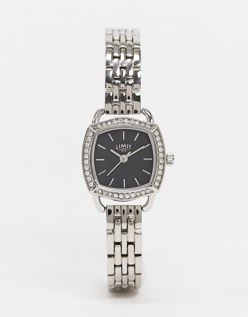 фото Серебристые часы-браслет со стразами на корпусе limit-серебристый