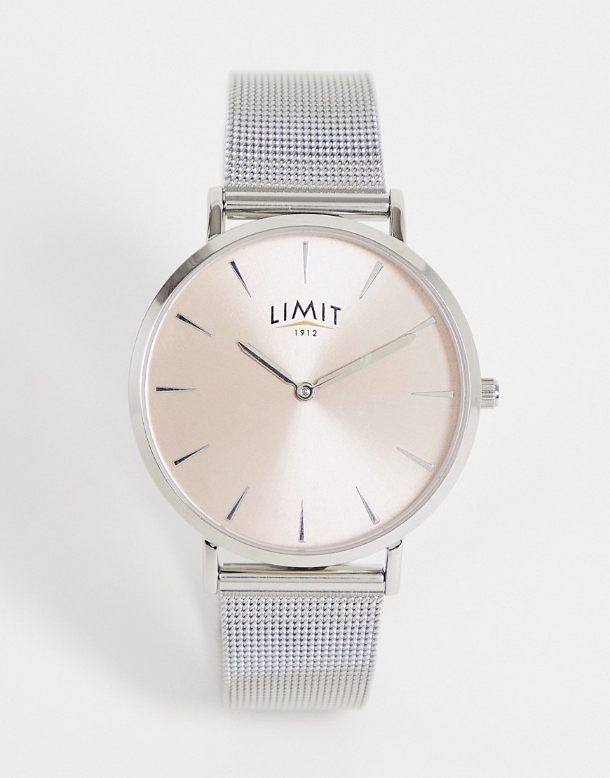 фото Серебристые часы с сетчатым браслетом limit-серебристый