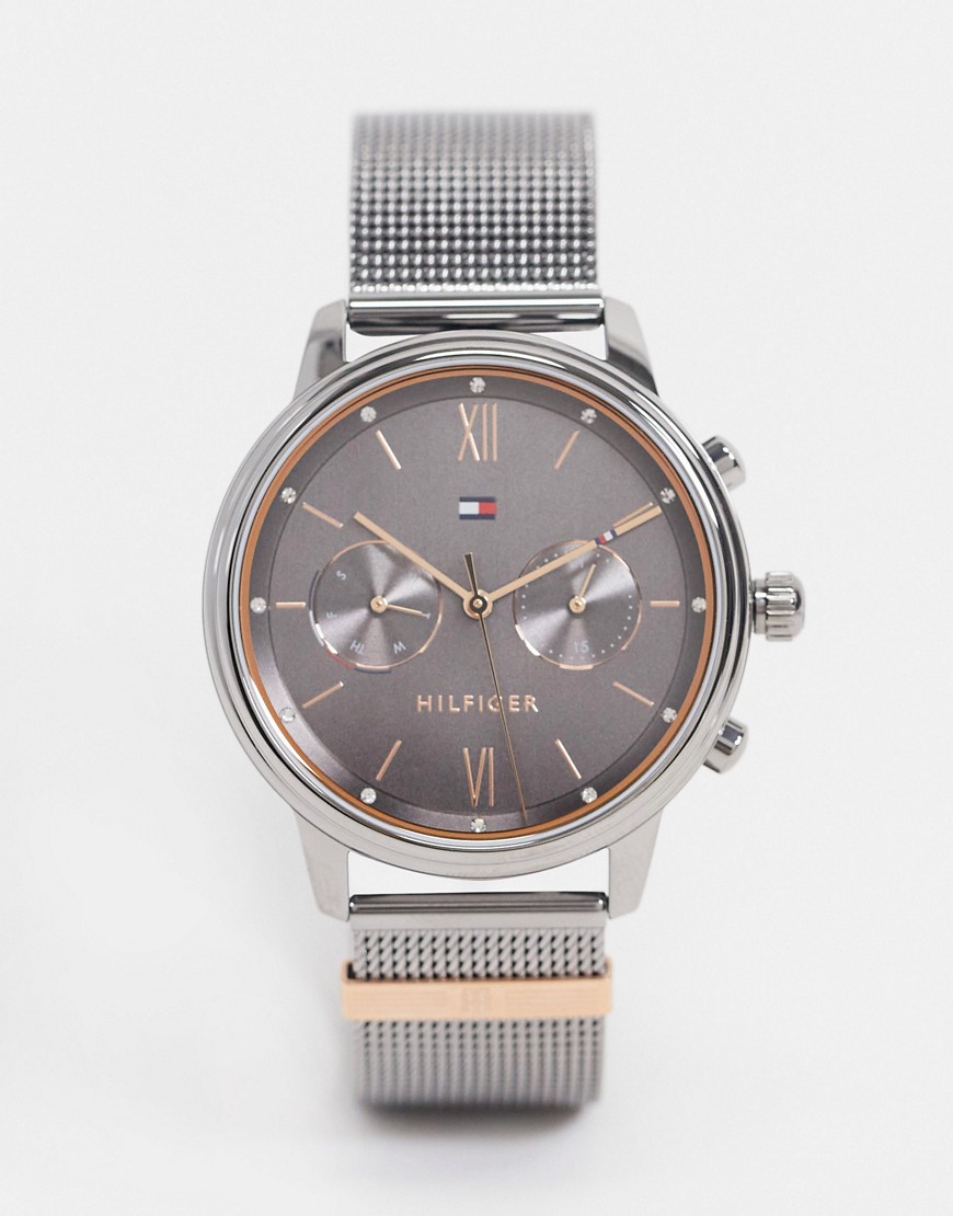 фото Серебристые часы с сетчатым браслетом tommy hilfiger 1782304-серебристый