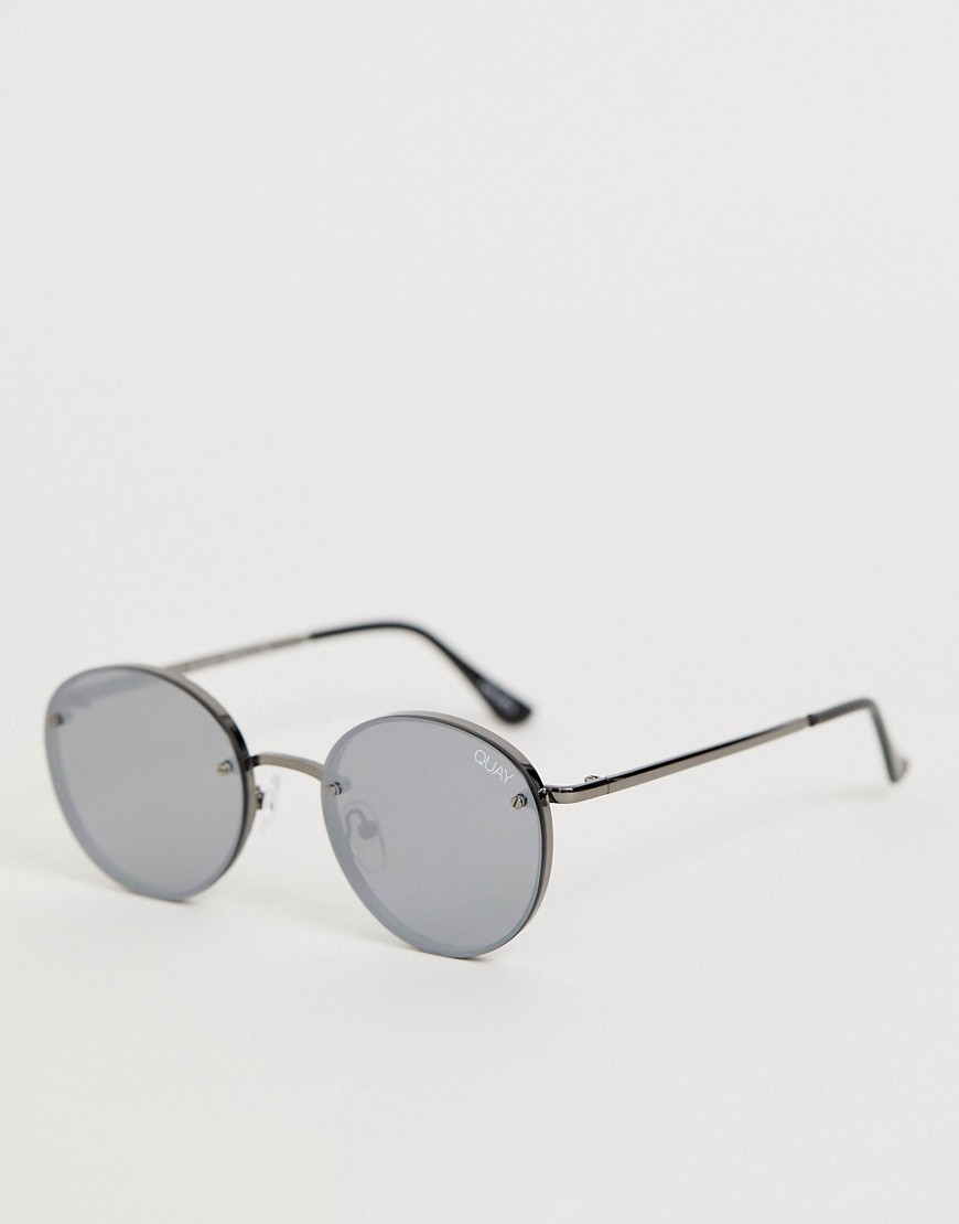 фото Серебристые круглые солнцезащитные очки quay australia-серебряный